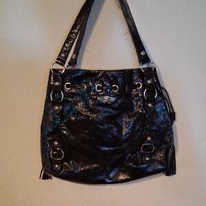 Elliott Lucca Shiny Black Shoulder Bag